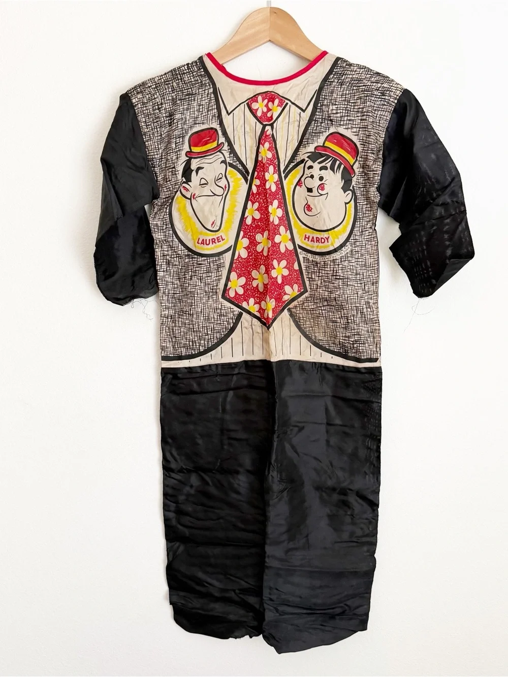 Vintage Ben Cooper Laurel Hardy Costume Child Double Face Mask 1966 Larry Harmon